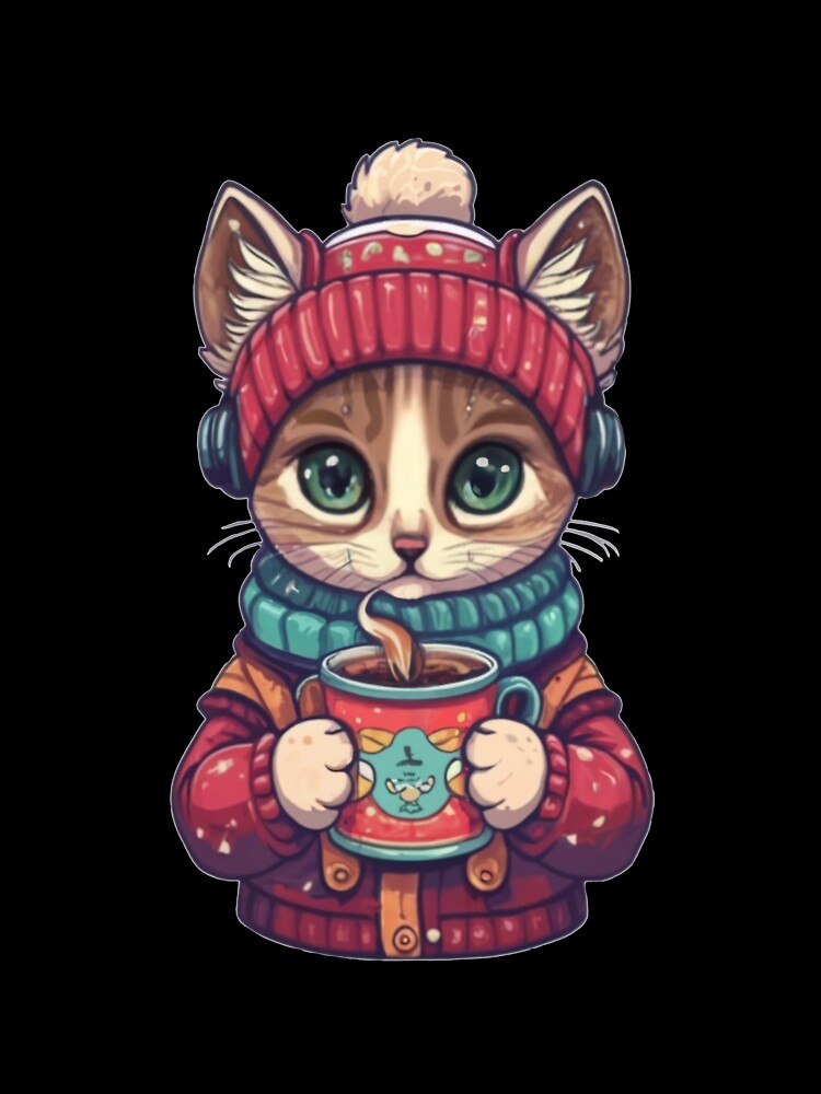 Cute cat drinking hot cocoa by CosmicFreedom9