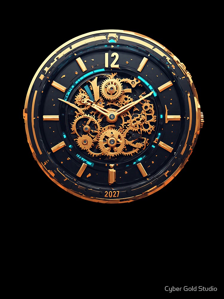 New Year's Clock 2027 - Cybernetic and Gold Countdown by Cyber Gold Studio