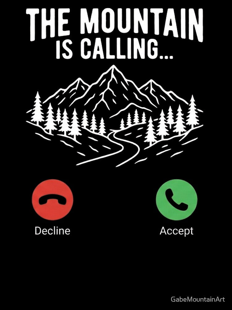 Mountain Is Calling Phone UI T-Shirt Design - Nature & Hiking Inspired Graphic by Gabe1983