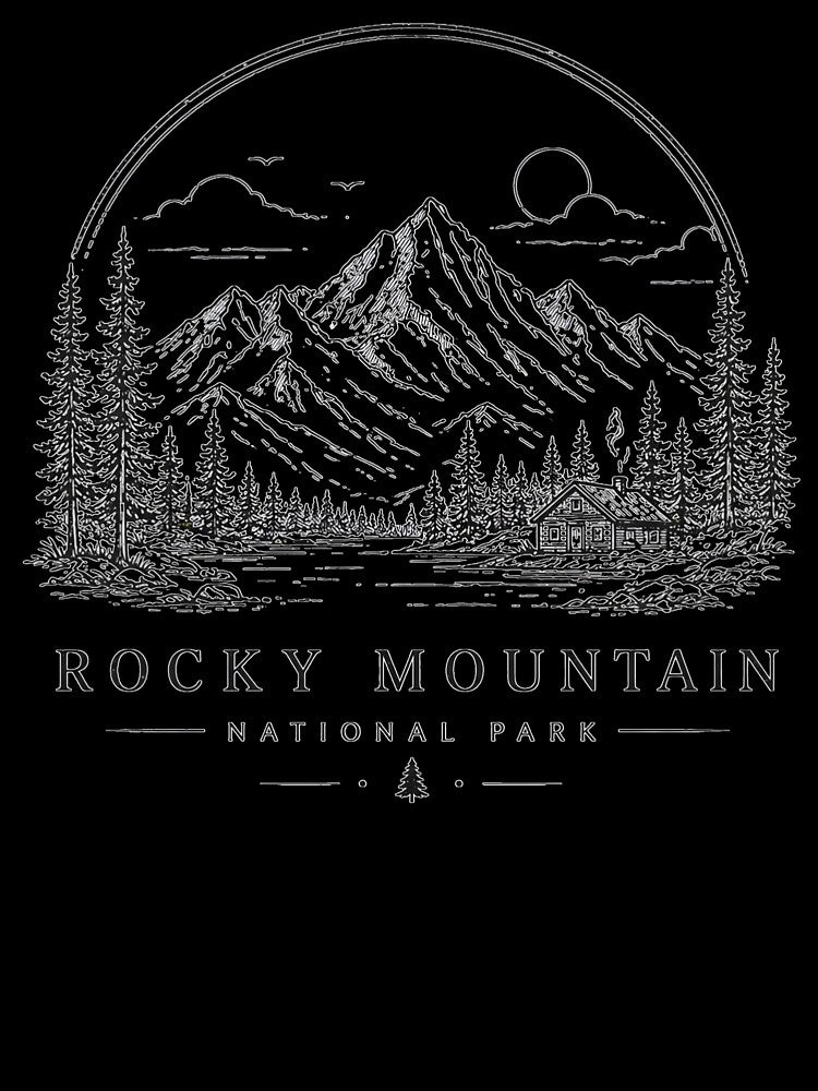 Minimalist Mountain Shirt, Rocky Mountain National Park Tee, Line Art Nature Shirt, Aesthetic Hiking Shirt, Simple Outdoor Tee by Arjay Graphic Design