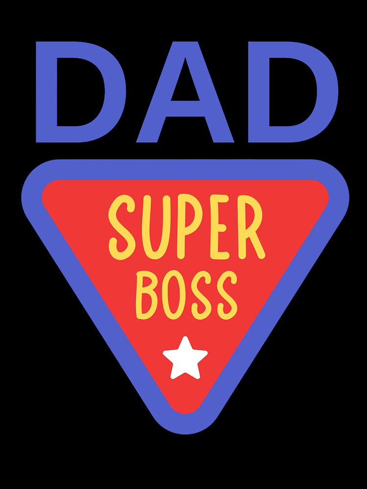 Dad Super Boss Funny Superhero Shield Father Gift Shirt by Funnygiftsstudio