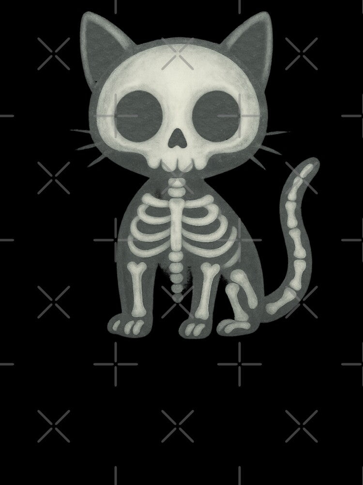 Spooky Cute Skeleton Cat by Prints-by-Olaf