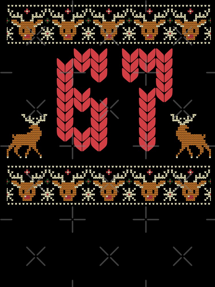 Funny 67 Meme Viral Six Seven Meme Design for Holiday Ugly Christmas Sweater by ZuToMi