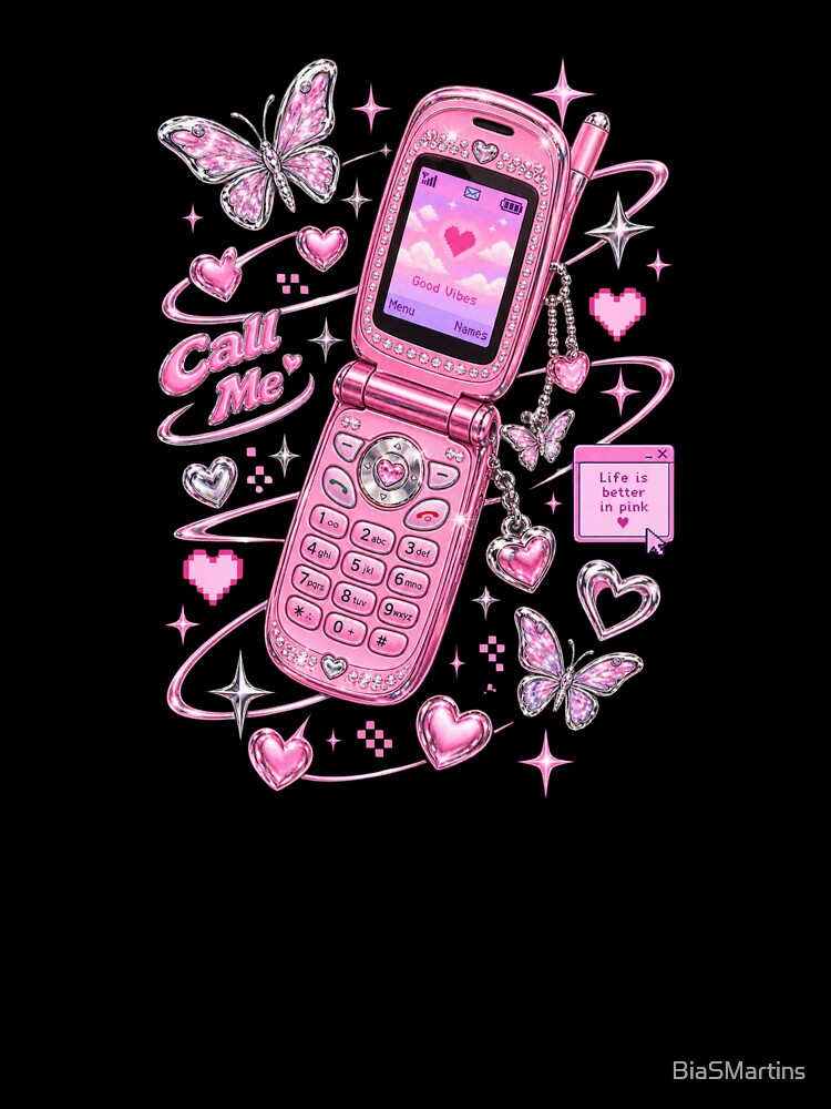 Pink flip phone by BiaSMartins