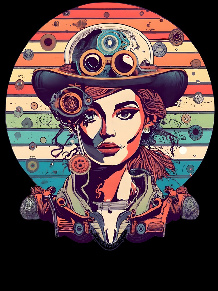 Steampunk female - retro sunset- Steampunk Art by Chaotic Joy