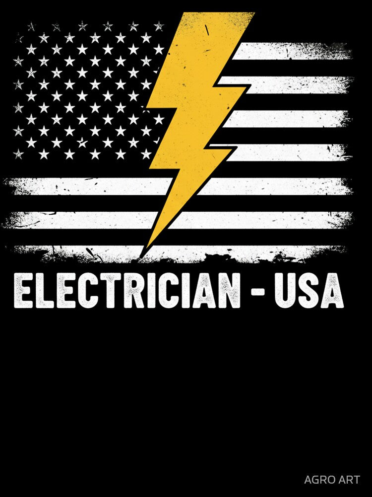 American Electrician T-Shirt | USA Electricians Map Design by AGRO ART