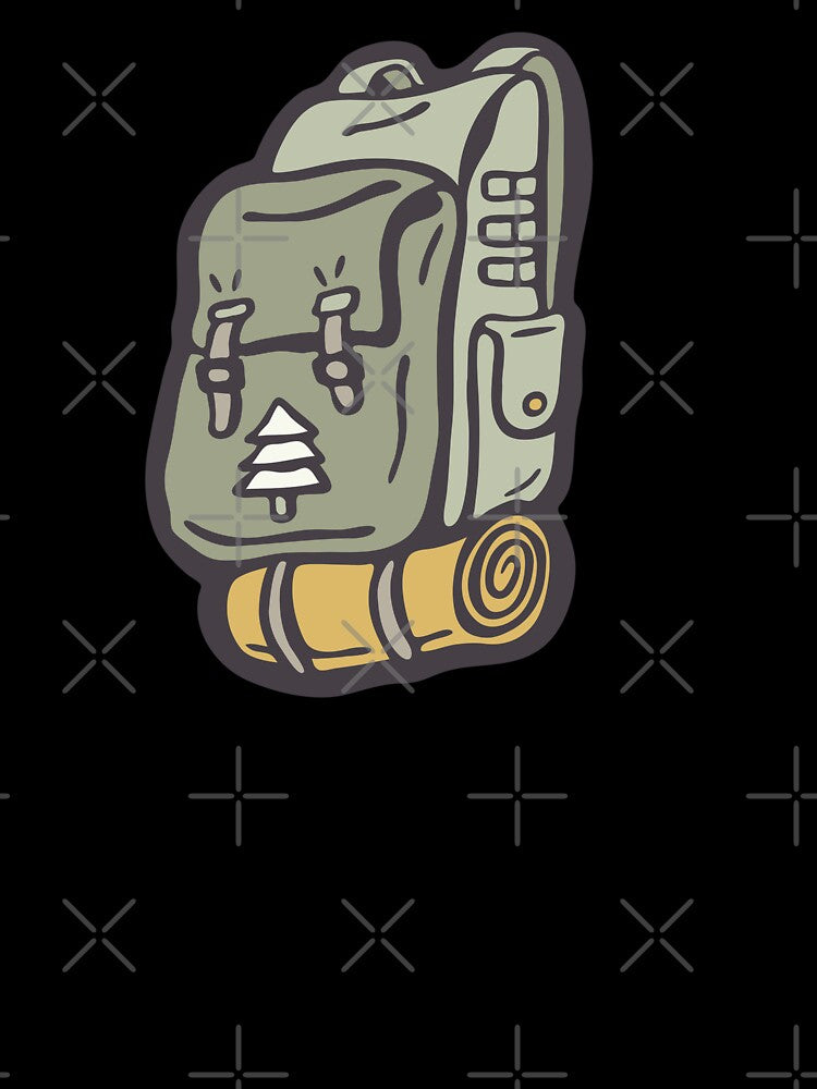 Outdoor hiking backpack cartoon illustration by CofefeStudio
