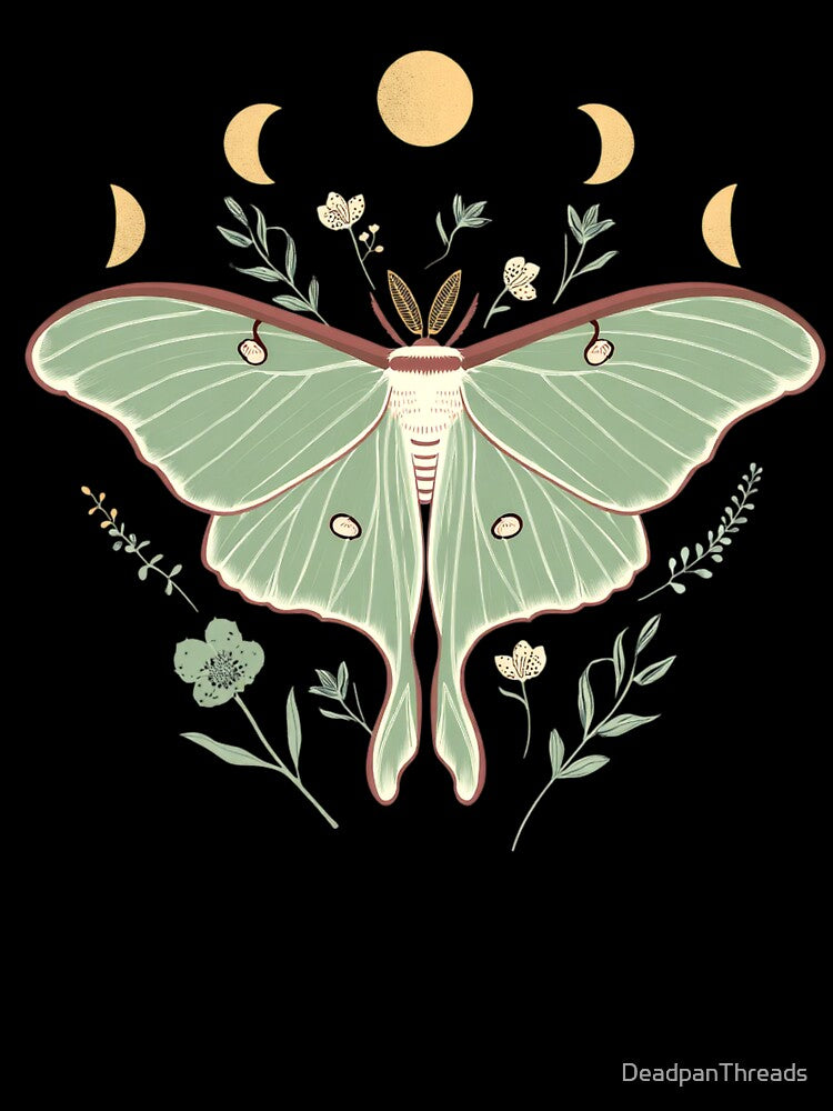 Luna Moth Celestial Garden Glow by DeadpanThreads