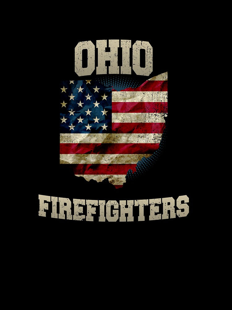 Ohio Firefighter Gift Strong Heroic Proud American US Flag by djpraxis