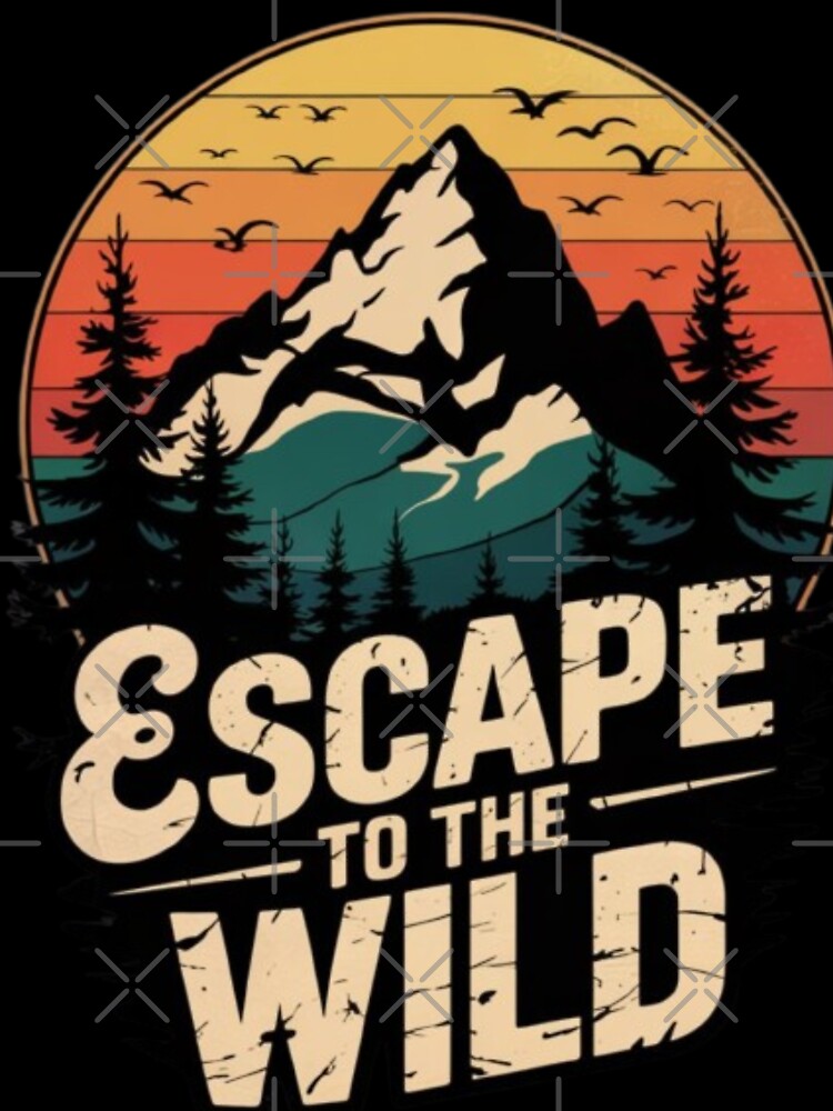 Escape to the Wild Retro Mountain  Art by CrystalCove11