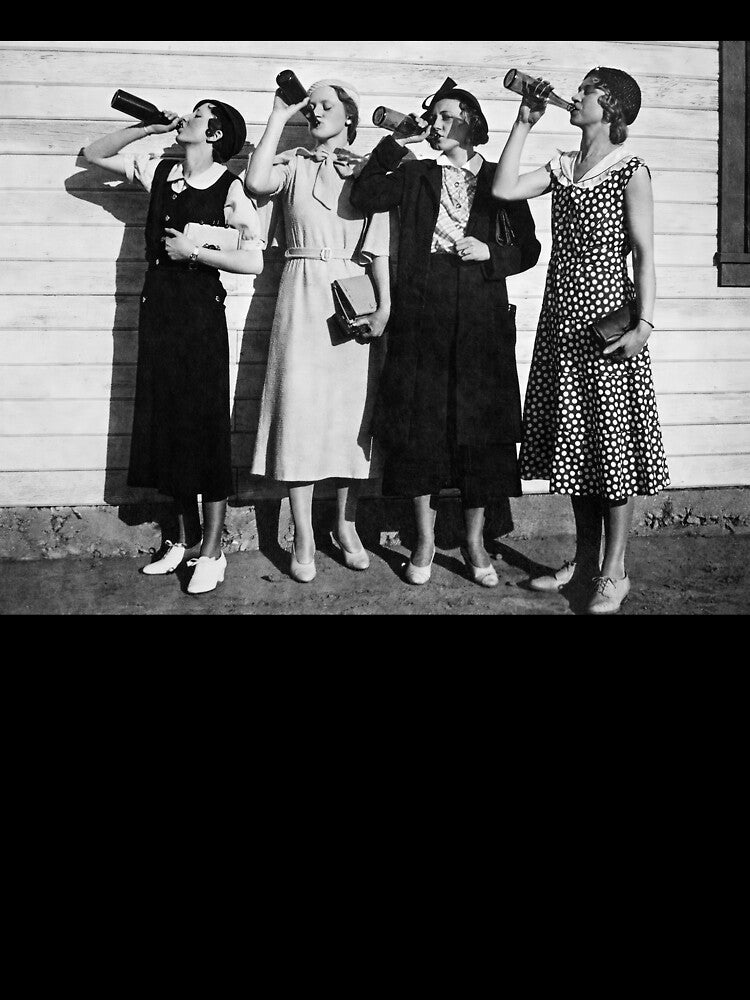 Beer Drinkers, Prohibition, Women Drinking Beer, Vintage Black and White Old Photo by IconicArchive