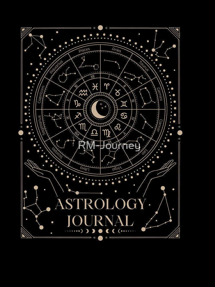 Astrology Journal | Zodiac Symbol and Constellation Illustration | Pastel Pink Background by RM-Journey
