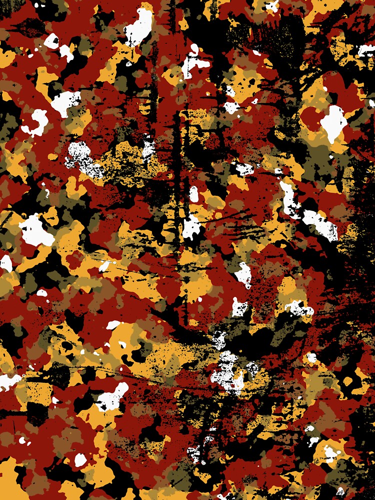 distressed t-shirt and camouflage shirt combined in red by SocialStreet