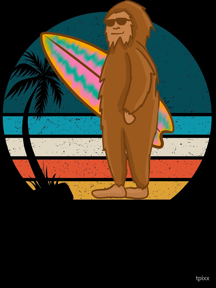 Bigfoot Surfing Under The Palm Tree by tpixx