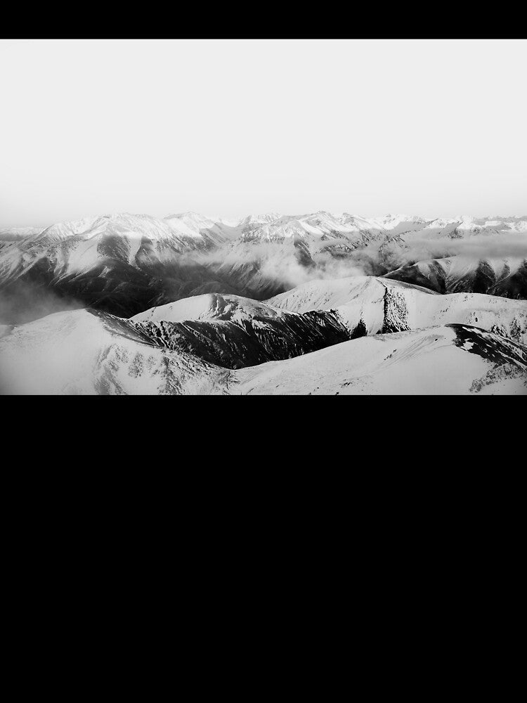Mountains Black and White Winter Mountain Landscape by JoshuaSmall