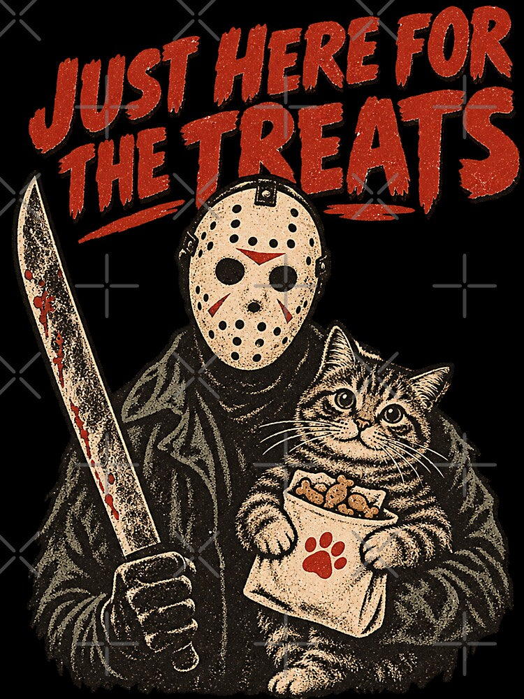 Just Here for the Treats – Funny Horror Cat by Moonroot Studio