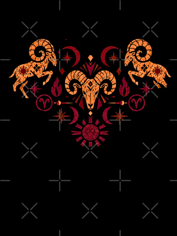 Celestial Aries Zodiac Ram Astrology Pattern by PrismaticPrdx