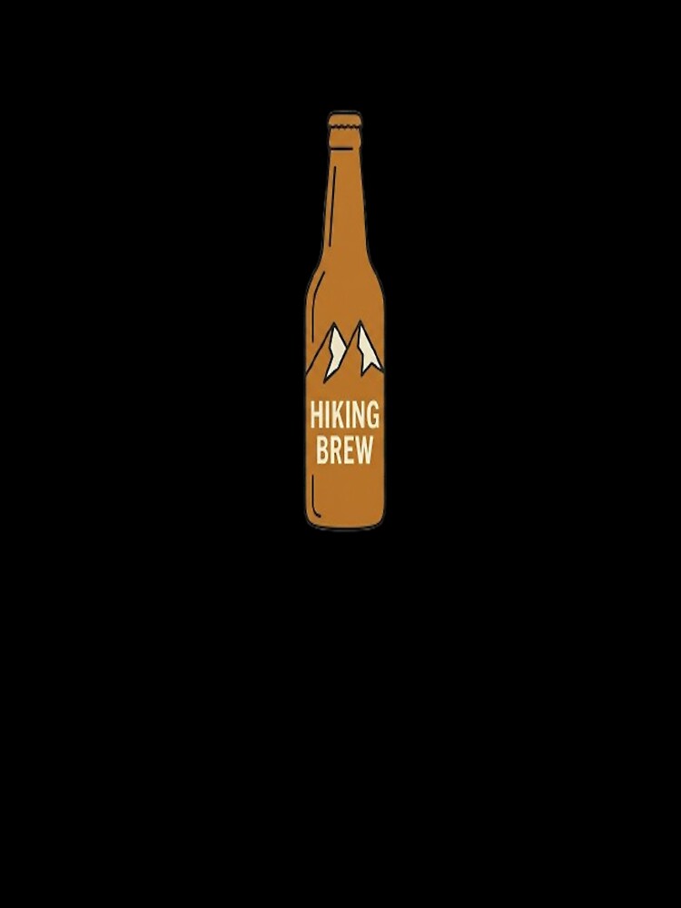 Hiking Brew Beer Bottle Sticker - Minimalist Mountain Art by ClaussShop