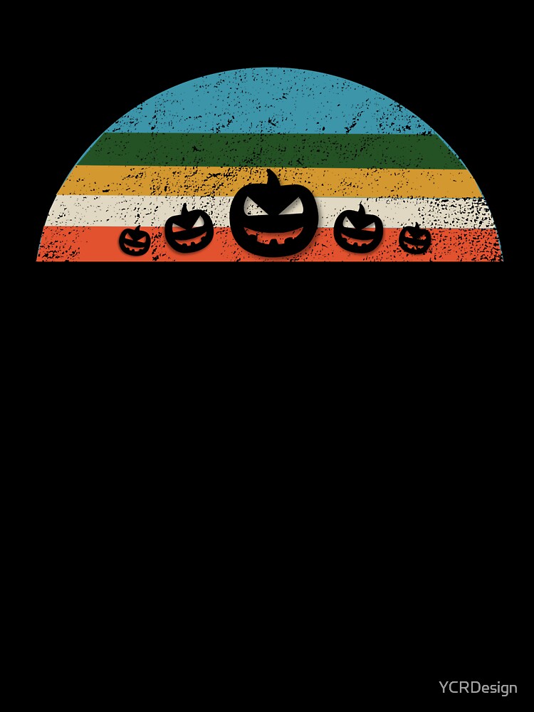 Halloween Retro Style Black Pumpkin by YCRDesign