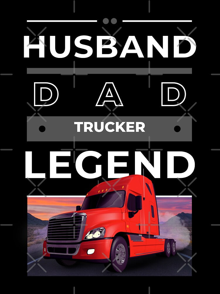 Husband Dad Trucker Legend - Cool and Funny Trucker by TheArtfulAttic