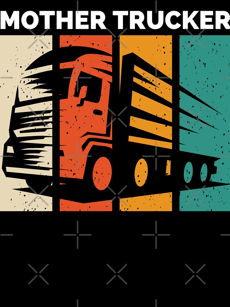 Mother Trucker, Trucker Girl, Lady Truck Driver, Retro, Distressed by Anniko Art Studio