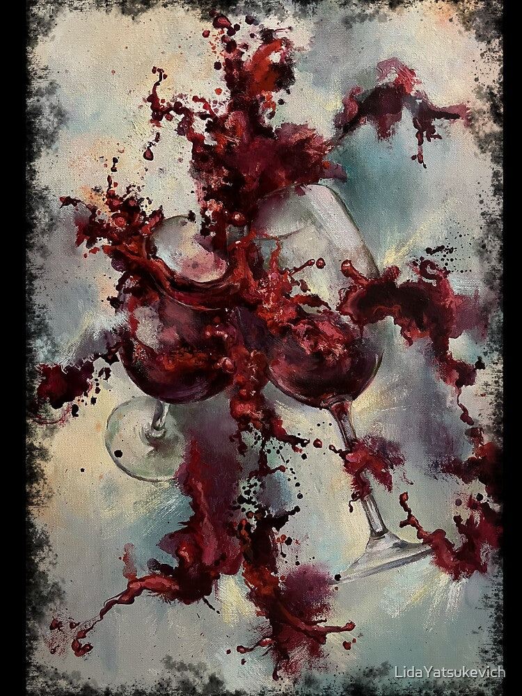 Wine tasting original painting oil on canvas by LidaYatsukevich