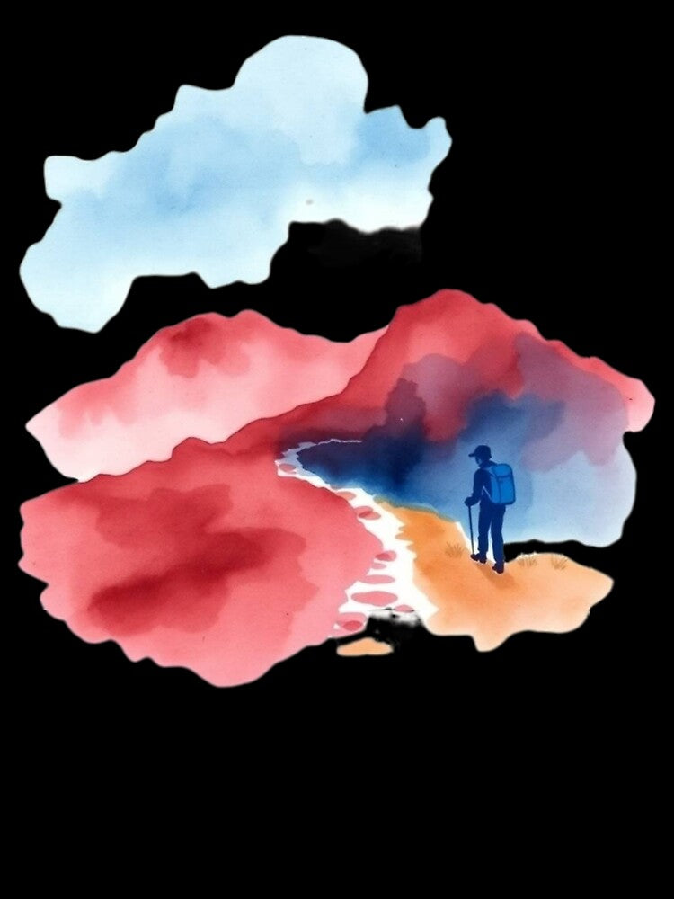 Wanderer’s Dream – Watercolor Mountain Journey by apoknight