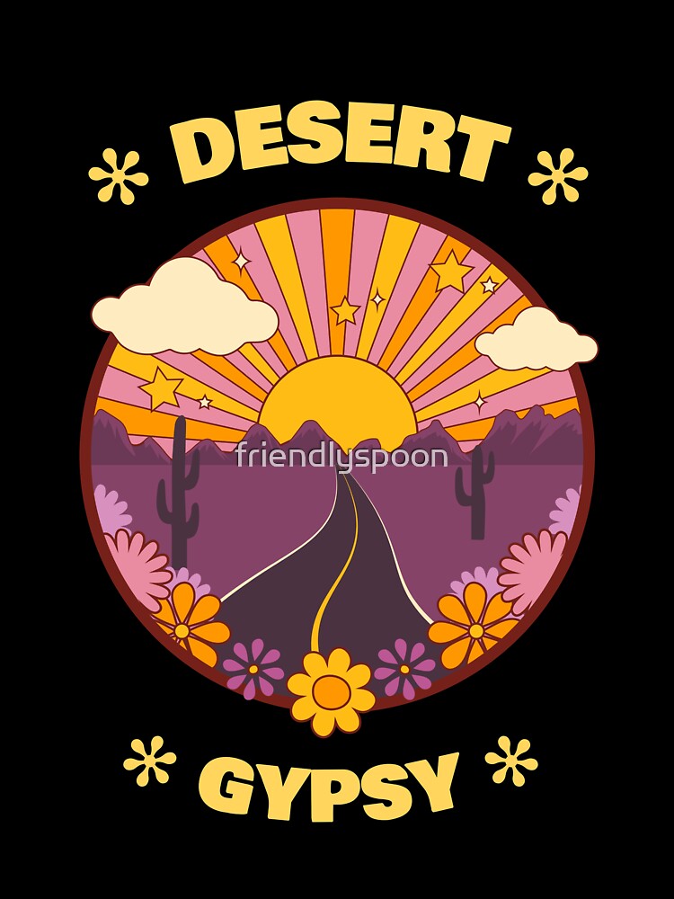 Vintage Sunset in the Retro Desert: Desert Gypsy Life by friendlyspoon