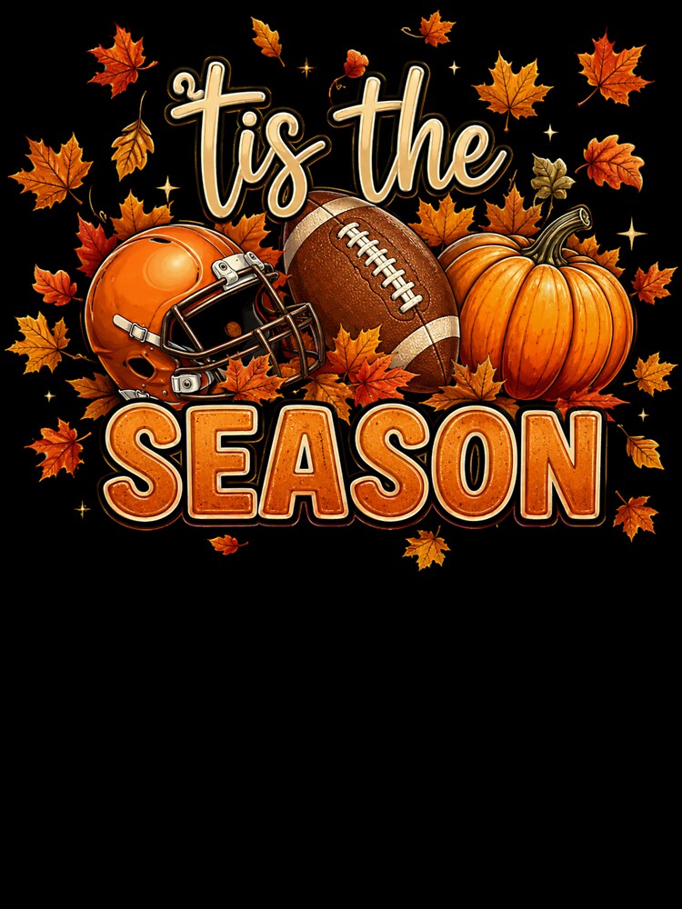 Tis The Fall Football Season Pumpkin Autumn Design by Artbyrome
