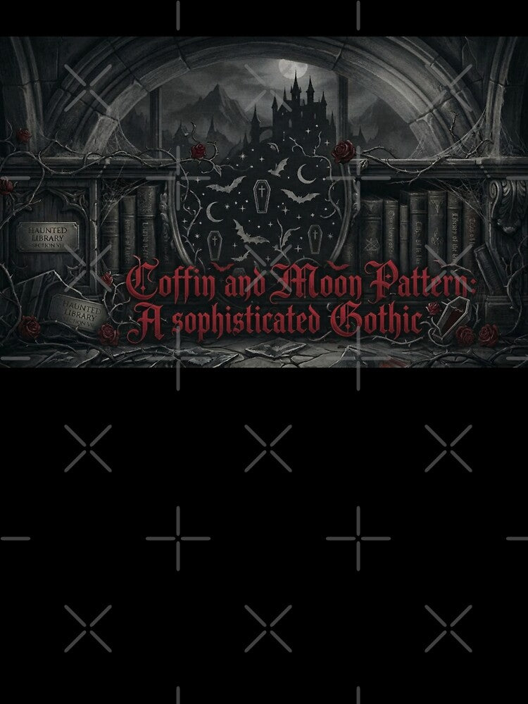 Haunted Library Coffin and Moon Gothic Pattern by LIVE_FREE