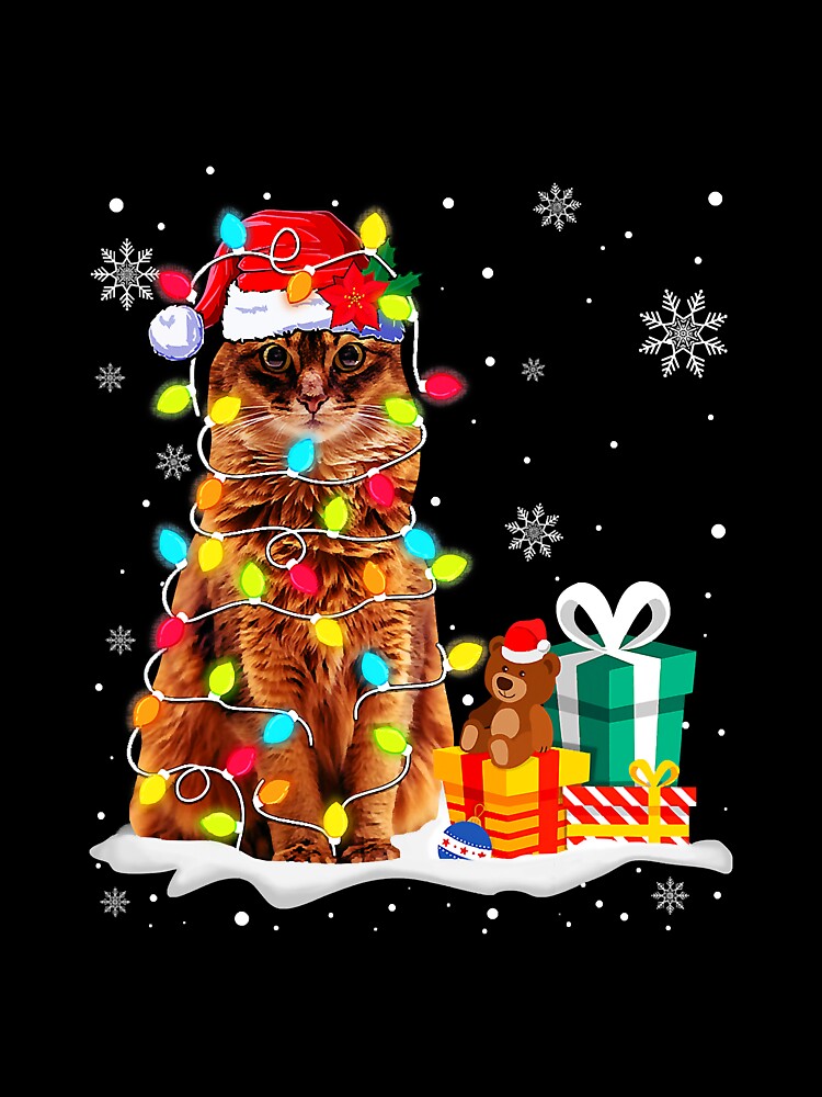 Funny Somali Christmas Light Cat Dad by reyeskhan79