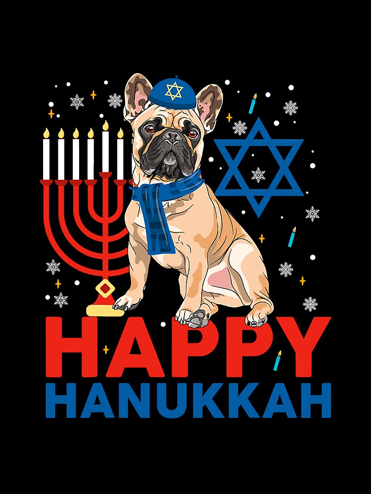 Happy Hanukkah Frenchie Jewish French by NeverLoseSF