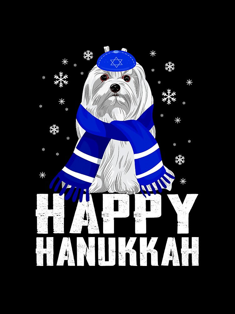 Happy Hanukkah Terrier Dog Wearing by NeverLoseSF