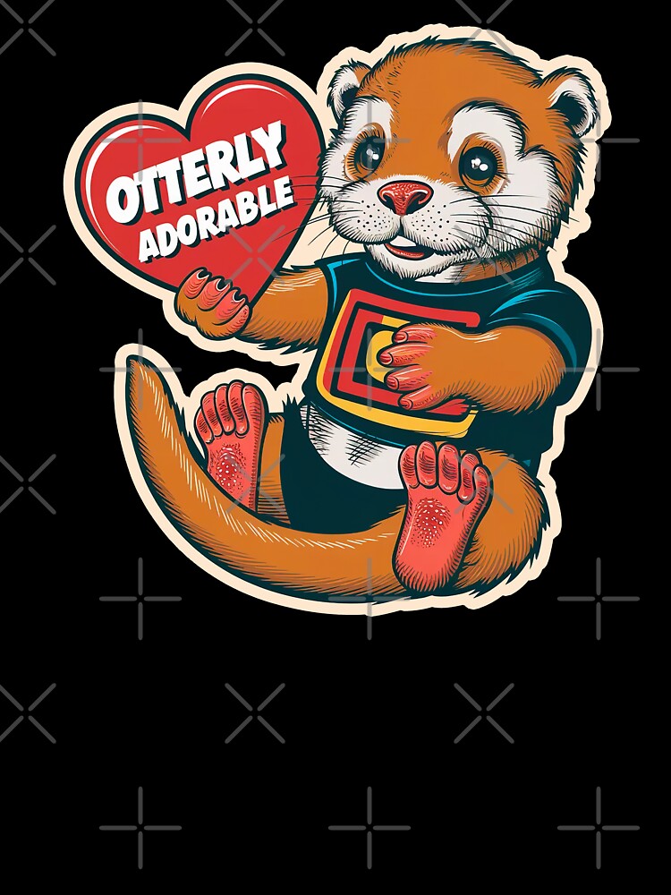 "Otterly Adorable" Vintage Funny Otter Lover Cute T-Shirt by Witty Shirts