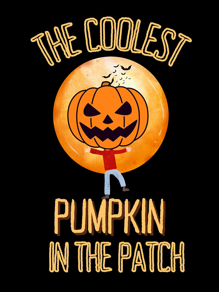Coolest Pumpkin In The Patch | Pumpkin Man Jumping At A Full Moon Fun Halloween Spirit Design For Kids And Adults by House-Of-Pinto