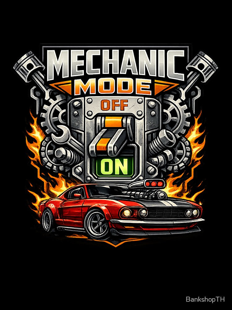 Mechanic Mode On Muscle Car Vintage Automotive Garage Graphic by BankshopTH