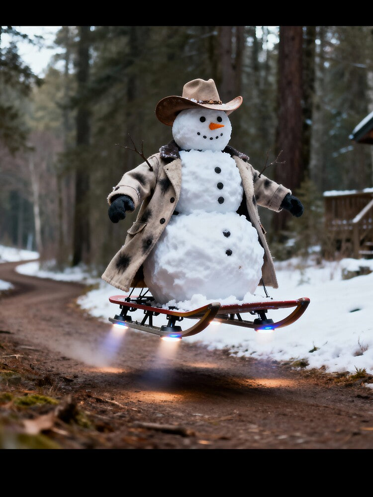 Snow Man on Hover Sled by shakespeare1212