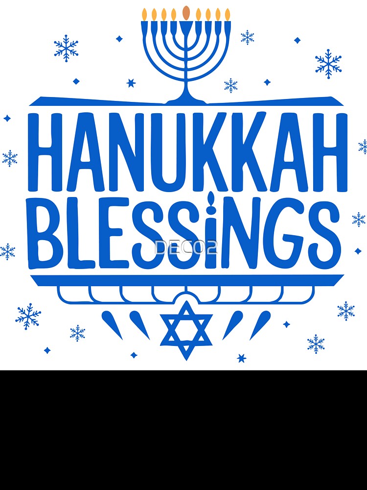 'Hanukkah Blessings' With Menorah And Star Of David by DEC02