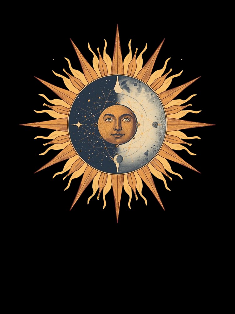 Solar Eclipse Dreams – Vintage Celestial Sun Moon Art by catcurio