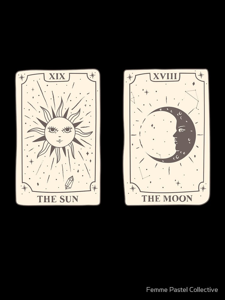 Sun and Moon Astrology Tarot Card Print by Femme Pastel Collective