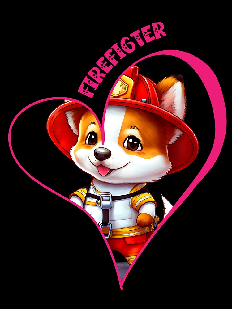 Firefighter, pet lover, corgi by HarriPaloma