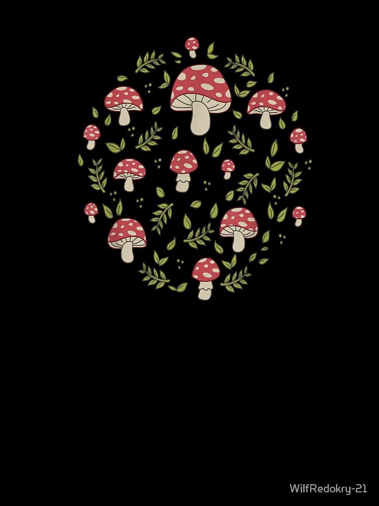 Cute Mushroom Pattern Red Toadstool Forest Fungi by WilfRedokry-21