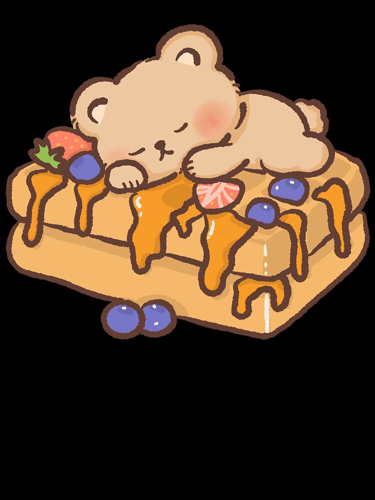 Sleeping Bear on Waffle Illustration by NadirJArt