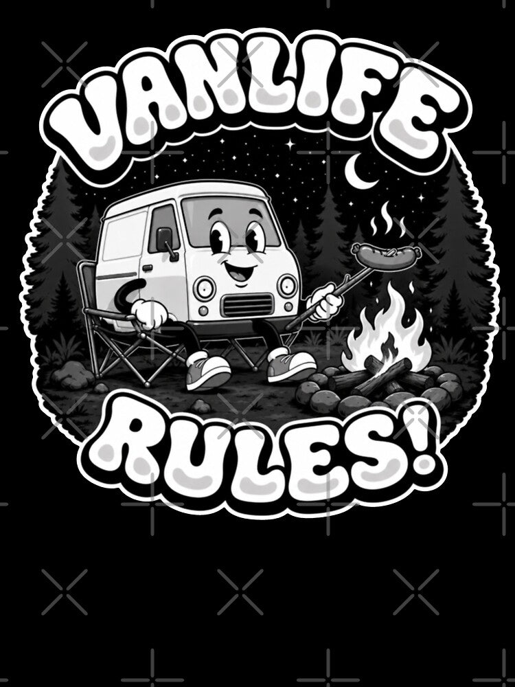 Vanlife Rules! Cute Camper Van Character | Retro Camper Conversion & Tiny Home on Wheels Design by VANLIFE.