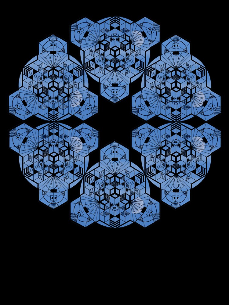 Blue Moon Cube Mandala Star by createVisions