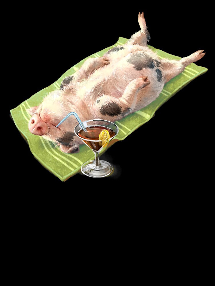 Lazy Pig - green stripe towel by MerchActually