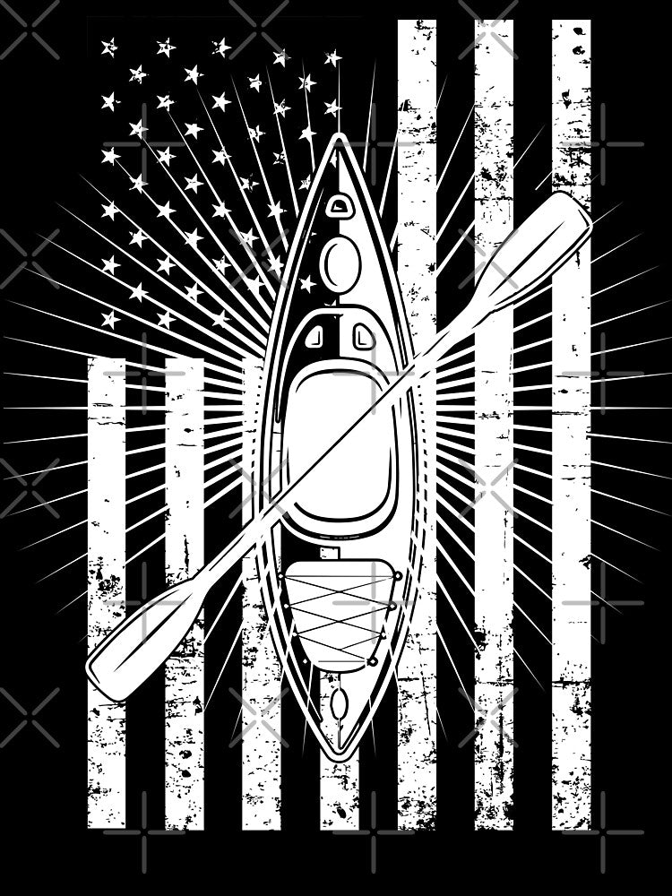 Kayak Kayaking Boating Summer USA Flag by CoolCreative