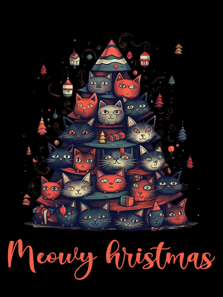 Meowy Christmas - Cat Christmas Tree by Dominika Bednarska