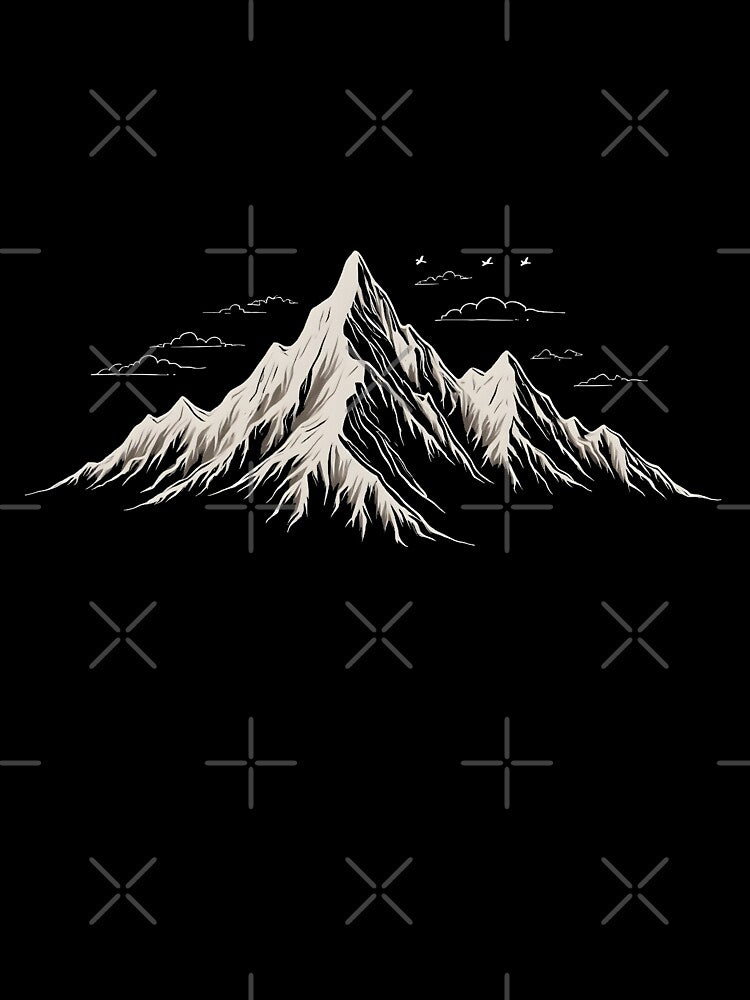 Minimalist Mountain Landscape – Nature’s Majesty - White by ImaginPictura