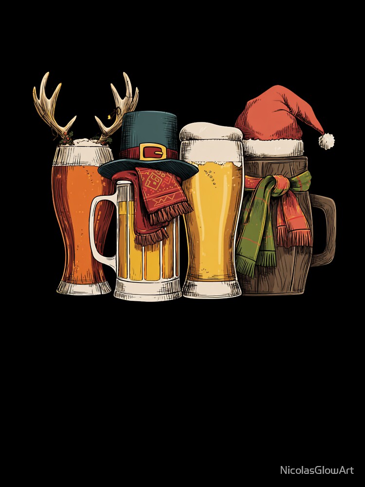 Christmas Beer Mugs by NicolasGlowArt